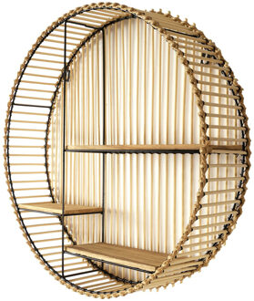 Wandplank/wandrek Ibiza - naturel - Boho stijl - 3 plankjes - 53 x 12 cm