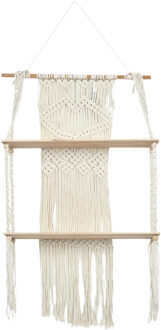 Wandplank/wandrek Ibiza - naturel - Boho stijl - 50 x 85 x 13 cm