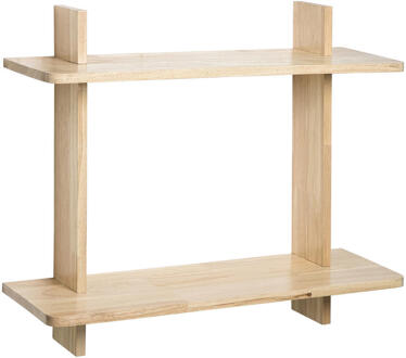 Wandrek Mick Naturel Rubberwood - 53x60x20 Cm - Hout - Bruin