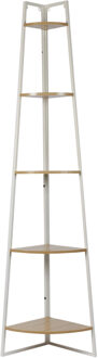 Wandrek staand - hoek - 5 plankjes - boekenplank - 34,5 x 180 cm