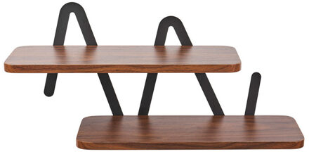 Wandrek - wandplank - hout / metaal - MDF - zwart / bruin - woonkamer/keuken