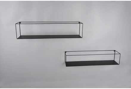 Wandrek - Wandplanken - Livion Asil - 2-delig - Zwart - Metaal