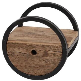 Wandschap Circular - Ø30 - Met Lade - Hout - Bruin