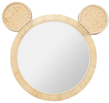 Wandspiegel beer - rotan - 29 x 36 cm - bohemian/boho spiegel