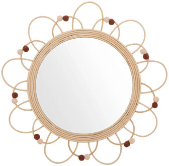 Wandspiegel - bloem - rotan - D38 cm - bohemian/boho spiegel - Spiegels