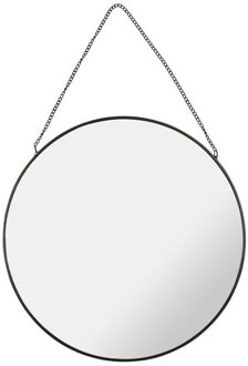 Wandspiegel Industrieel - metaal - rond - D29 cm - wanddecoratie spiegels