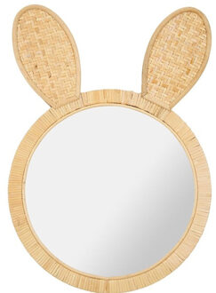 Wandspiegel konijn - rotan - 29 x 43 cm - bohemian/boho spiegel