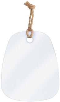 Wandspiegel met touw 30x25cm zilver