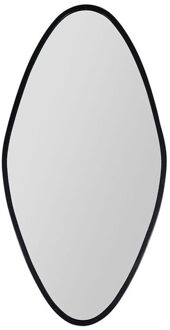 Wandspiegel Mineral - zwart - metaal - ovaal - 27 x 53 cm - wanddecoratie spiegels