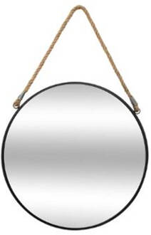 Wandspiegel Rond Metal Zwart - Ø 38 cm