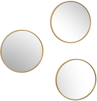wandspiegel Toronto - 3 stuks - goud - D26 cm