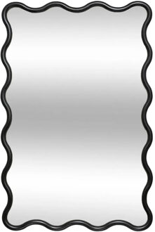 Wandspiegel Waves - zwart - 89 x 59 cm - kunststof/glas