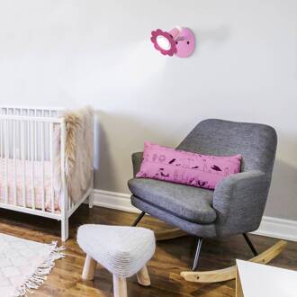 Wandspot bloem, roze, 1-lamp