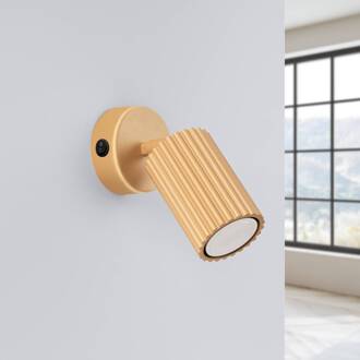 Wandspot carbon, goudkleurig, projectie 16 cm, schakelaar