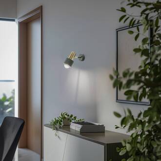 Wandspot Destin, 1-lamp groen/messing saliegroen, messing