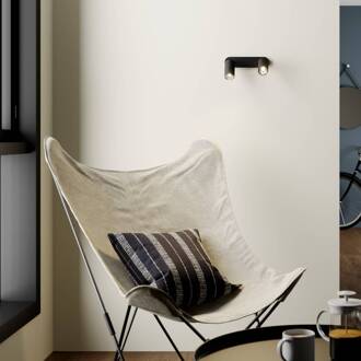 Wandspot Eye Spot 2-lamps, zwart