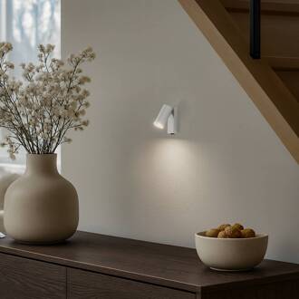 Wandspot FOURTY, lichtgrijs, hoogte 17 cm, metaal, GU10