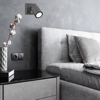 Wandspot Jarek antraciet/chroom, 1-lamp antraciet, chroom