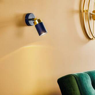 Wandspot Joker, 1-lamp, blauw-goud donkerblauw, goud