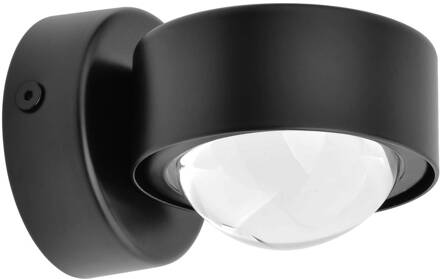 wandspot Jyla, zwart, 3.000 K, naar beneden, lens