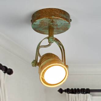 wandspot Leonor, groen, metaal, 1-lamp, 9,5 cm verdigris