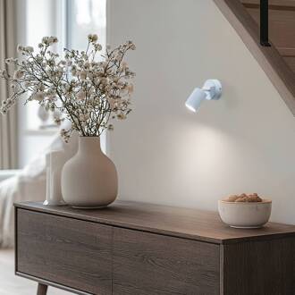 Wandspot Livia, blauw, 13 cm, metaal, verstelbaar, GU10 lichtblauw