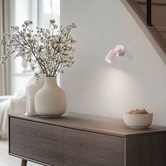 Wandspot Livia, roze, 13 cm, metaal, verstelbaar, GU10