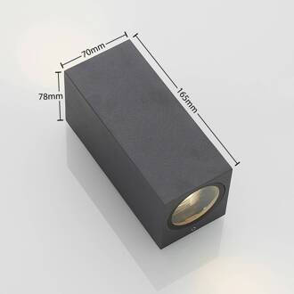 Wandspot Lucande Lavina, 17 cm, antraciet, 2-lamps, 4 stuks