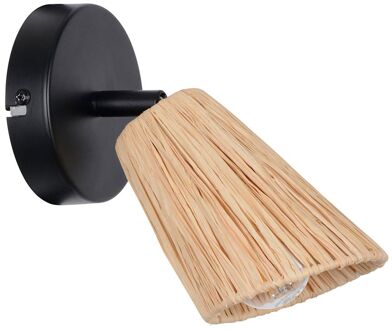 Wandspot Playa Zwart Raffia E14