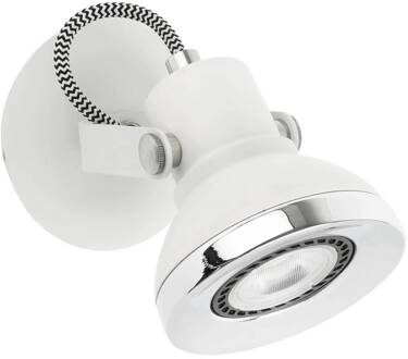 Wandspot ring met LED in Wit wit, chroom