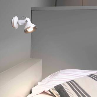 Wandspot ring met LED in Wit wit, chroom