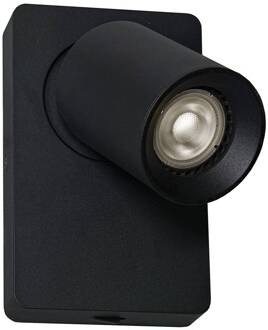 Wandspot Steven, schakelaar, zwenkbaar, zwart