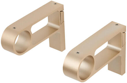 Wandsteun Gordijnroede Hooked - Rosé Goud - Ø28mm - S/2 (2016355) - Metaal - Roze#Goudkleurig