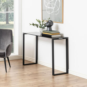 Wandtafel Magnus rookglas met zwart sidetable