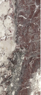 Wandtegel Breccia Viola 120x278 cm Gepolijst Rood Marmerlook - Wandtegel Breccia Viola 120x278 cm Gepolijst Rood Marmerlook (prijs Per