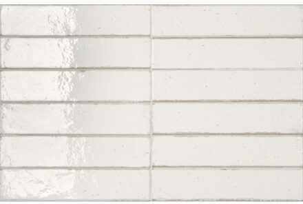 Wandtegel Ceramic-Apolo Raku 6x27 cm Glans Warm White (Doosinhoud: 0,78 M2)