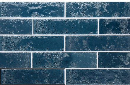 Wandtegel Stardos Pukka 6,4x26 cm Whale Blue Stardos