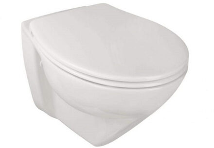 Wandtoilet Sanindusa Plus 6 cm Verhoogd Rimless Keramiek incl. Soft Close Zitting Wit Sanindusa