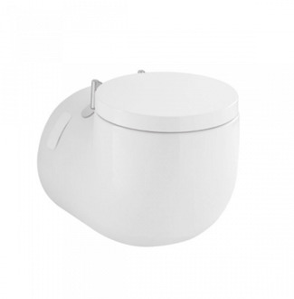 Wandtoilet Sanindusa WCA Rond Keramiek met Zitting Wit