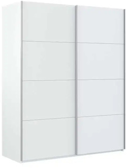 Wardrobe closet with two Arya sliding doors 150 cm in white artik color,