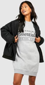 Wardrobe Essentials Sweatshirt Jurk, Grey Marl - 36