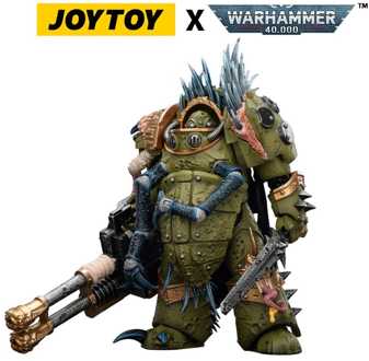 Warhammer 40,000 Action Figure Death Guard Blightlord Terminator 1 with Reaper Autocannon and Bubotic Blades 14 cm