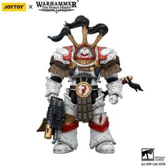 Warhammer 40,000 Action Figure White Scars Legion Praetor in Cataphractii Terminator Armour with Cyber Hawk Chogorian sword and combi-melta 14 cm