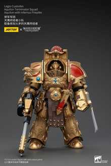 Warhammer The Horus Heresy Action Figure 1/18 Legio Custodes Aquilon Terminator Squad Aquilon with Infernus Firepike 14 cm