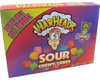 Warheads - Sour Chewy Cubes Videobox 113 Gram