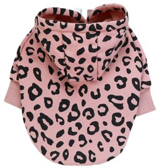 Warm Dog Coats With Caps Leopard Printing Dog Classical Hooded Fleece Coat Warm Clothes Costume For Autumn And Winter P / M