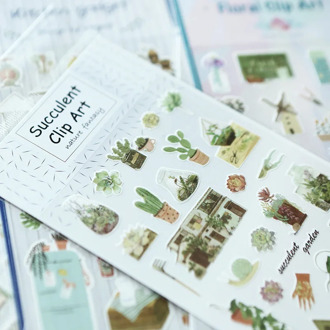 Warm Homeland Succulent Plant Cactus Art Stickers Adhesive Stickers DIY Decoration Stickers