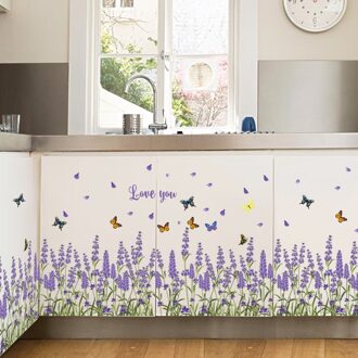 Warm Lavendel Taille Aangebracht Op De Slaapkamer Gang Plint Lijn Muurstickers Klaslokaal Decoratie Stickers