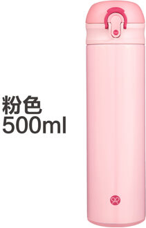 Warm of Koud Rvs Geïsoleerde Thermische Fles Water, Thermos voor Thee, Koffie Mok, thermosflessen, een Termos Cup, 500 500ml roze