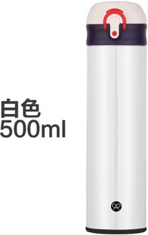Warm of Koud Rvs Geïsoleerde Thermische Fles Water, Thermos voor Thee, Koffie Mok, thermosflessen, een Termos Cup, 500 500ml wit